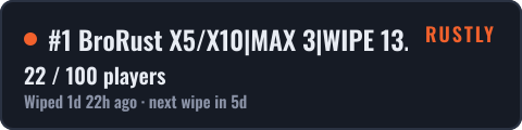 #1 BroRust X5/X10|MAX 3|WIPE 13.10|TP|KIT|LOOT+|SHOP — live status badge
