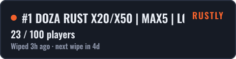 #1 DOZA RUST X20/X50 | MAX5 | LOOT+ | ДЛЯ НОВИЧКОВ — live status