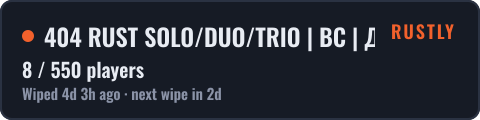 404 RUST SOLO/DUO/TRIO | ВС | ДЛЯ НОВИЧКОВ 11.10 — live status badge