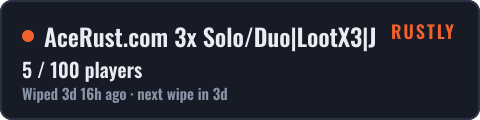 AceRust.com 3x Solo/Duo|LootX3|JUST FULLWIPED — live status badge