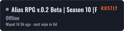 Alias RPG v.0.2 Beta | Season 10 [PVE,RU] — live status badge