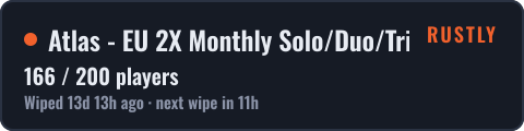 Atlas - EU 2X Monthly Solo/Duo/Trio/Quad | Vanilla+ | No BP Wip — live status badge
