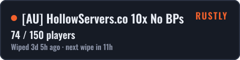 [AU] HollowServers.co 10x No BPs [Loot++|Events|MyMini|Shop] — live status badge
