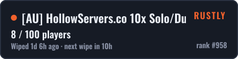 AU HollowServers.co 10x Solo/Duo/Trio Loot++|MyMini|Shop|PvP — live status