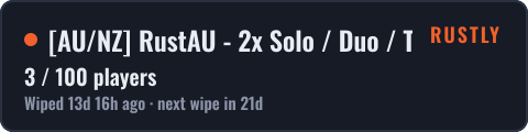 AU/NZ RustAU - 2x Solo / Duo / Trio (Monthly) — live status