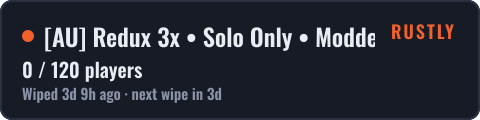 [AU] Redux 3x • Solo Only • Modded — live status badge