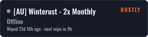 AU Winterust - 2x Monthly — live status