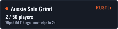 Aussie Solo Grind — live status badge