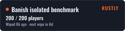 Banish isolated benchmark — live status