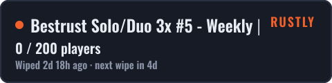 Bestrust Solo/Duo 3x #5 - Weekly | JUST FULLWIPED 28.09 09/28 — live status badge