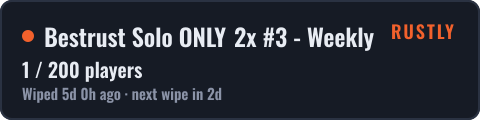 Bestrust Solo ONLY 2x #3 - Weekly | JUST WIPED 10.10 10/10 — live status badge