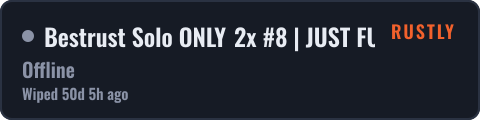 Bestrust Solo ONLY 2x #8 | JUST FULLWIPED 02.09 09/02 — live status badge