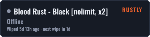 Blood Rust - Black nolimit, x2 — live status