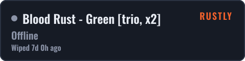 Blood Rust - Green [trio, x2] — live status badge
