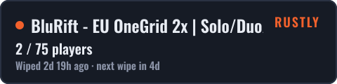 BluRift - EU OneGrid 2x | Solo/Duo/Trio | One Grid ! — live status