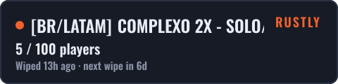 [BR/LATAM] COMPLEXO 2X - SOLO/DUO/TRIO | WIPE 22/10 — live status badge