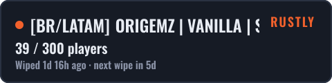 BR/LATAM ORIGEMZ | VANILLA | SOLO/DUO/TRIO | WIPE 23/10 — live status