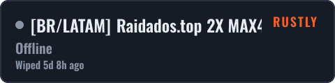 [BR/LATAM] Raidados.top 2X MAX4 | Vanilla+ | Wipe 17/10 — live status badge