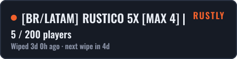 BR/LATAM RUSTICO 5X MAX 4 | FULLWIPE 10/10 — live status