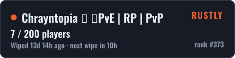Chrayntopia ♡ ︎PvE | RP | PvP — live status