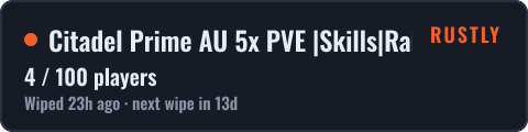 Citadel Prime AU 5x PVE |Skills|RaidBases|CustomMap|JustWiped — live status