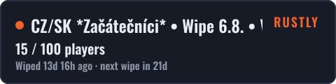 CZ/SK *Začátečníci* • Wipe 6.8. • Vanilla • Trio — live status badge