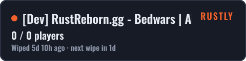 Dev RustReborn.gg - Bedwars | AimTrain | Creative | Arena | F — live status