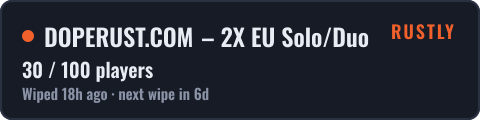 DOPERUST.COM – 2X EU Solo/Duo Vanilla+|Noob Friendly|Monthly — live status