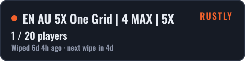 EN AU 5X One Grid | 4 MAX | 5X — live status