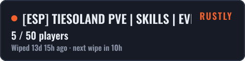 [ESP] TIESOLAND PVE | SKILLS | EVENTOS | HOME — live status badge
