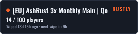 EU AshRust 3x Monthly Main | QoL/Loot+ | Full Wiped — live status