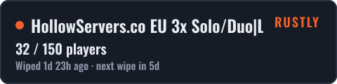 HollowServers.co EU 3x Solo/Duo|LootX3|JUST FULLWIPED — live status