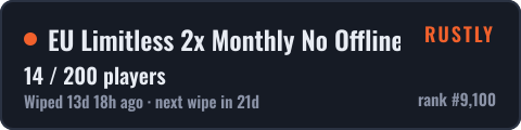 EU Limitless 2x Monthly No Offlines|No BP Wipes|Noob Friendly — live status badge