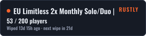 EU Limitless 2x Monthly Solo/Duo | No BP Wipes|Noob Friendly|x2 — live status