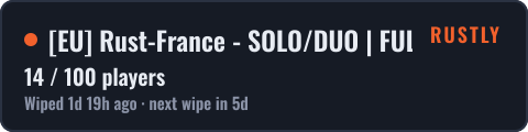 EU Rust-France - SOLO/DUO | FULLWIPED 29/09 29.09 — live status