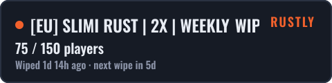 EU SLIMI RUST | 2X | WEEKLY WIPE | PVP | Solo/Duo/Trio/Quad — live status