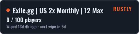 Exile.gg | US 2x Monthly | 12 Max — live status