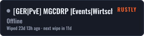 [GER|PvE] MGCDRP |Events|Wirtschaft|SKILLS|Quests|Battlepass — live status badge