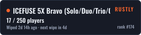 ICEFUSE 5X Bravo (Solo/Duo/Trio/Quad|Shop|Kits|X5 WIPED) — live status