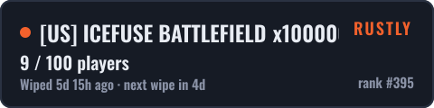 [US] ICEFUSE BATTLEFIELD x1000000000|MYMINI|CLANS|KITS|PVP|FPS — live status badge