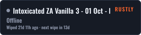 Intoxicated ZA Vanilla 3 - 01 Oct - Fresh wipe — live status badge