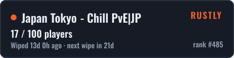 Japan Tokyo - Chill PvE|JP — live status badge