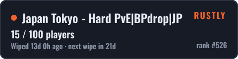 Japan Tokyo - Hard PvE|BPdrop|JP — live status badge