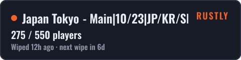 Japan Tokyo - Main|10/23|JP/KR/SEA|金曜日|JumpRust.com — live status badge