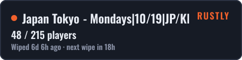 Japan Tokyo - Mondays|10/19|JP/KR/SEA|2週間|JumpRust.com — live status badge