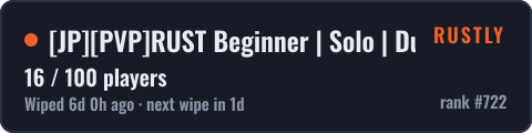JPPVPRUST Beginner | Solo | Duo | Server — live status