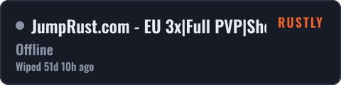 JumpRust.com - EU 3x|Full PVP|Shop|Kits|TP|Events|Long| — live status badge