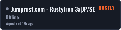 Jumprust.com - RustyIron 3x|JP/SEA|Full PVP|Shop|Kits|Long — live status badge