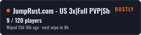JumpRust.com - US 3x|Full PVP|Shop|Kits|TP|Events|Long| — live status