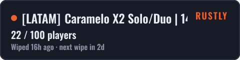 [LATAM] Caramelo X2 Solo/Duo | 14/10 Wipe — live status badge